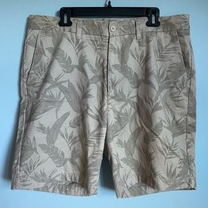 Nautica Floral Print Khaki Modern Fit Shorts Mens Size 36